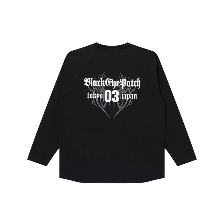 TRIBAL 03 RAGLAN L/S TEE BLACK