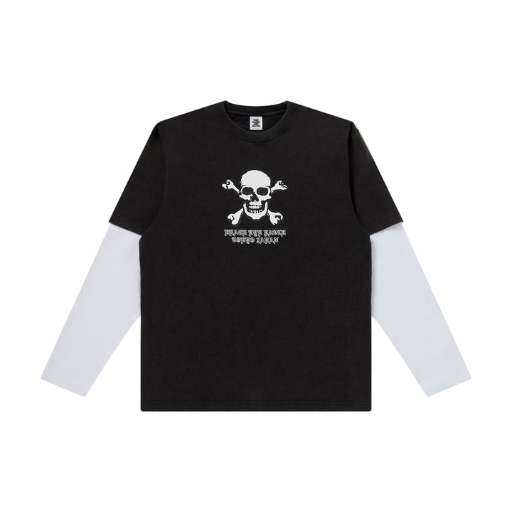 CROSSBONES LAYERED THERMAL L/S TEE BLACK/WHITE