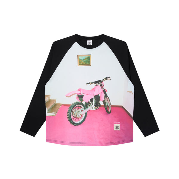 CES XC BIKE RAGLAN L/S TEE WHITE/BLACK