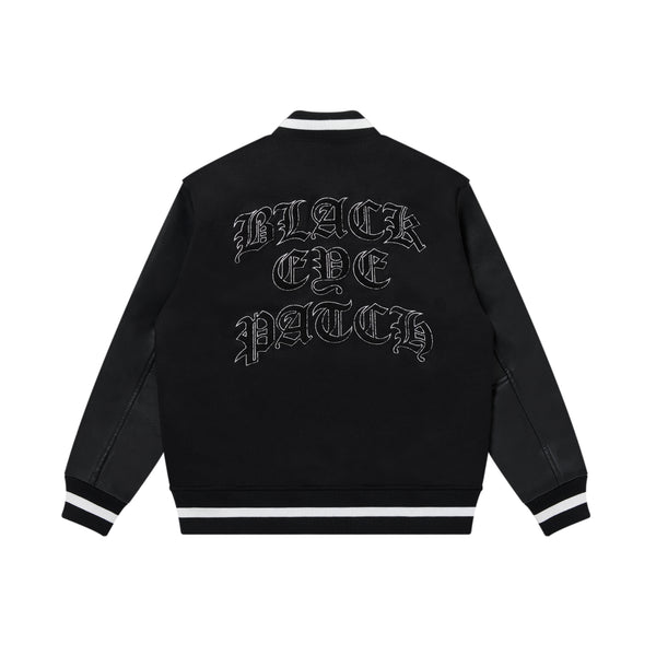 OE BIG B MELTON VARSITY JACKET BLACK