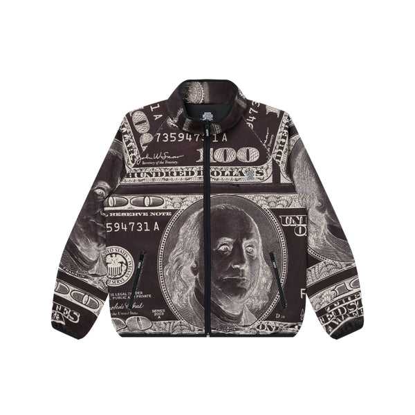 BIG HUNDEREDS PATTERNED FLEECE JACKET BLACK