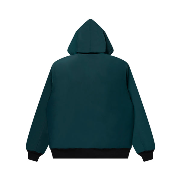 OG LEATHER PATCHED NYLON HOODED JACKET GREEN