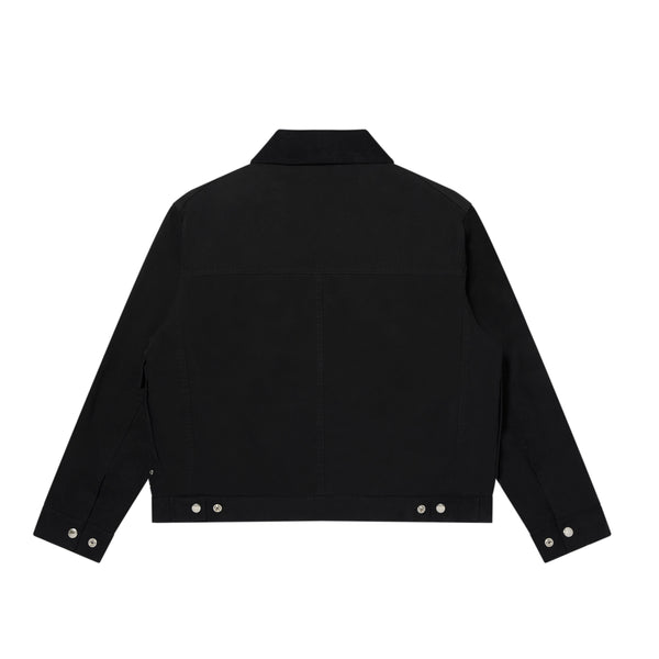 OG LEATHER PATCHED FIREMAN DUCK JACKET BLACK