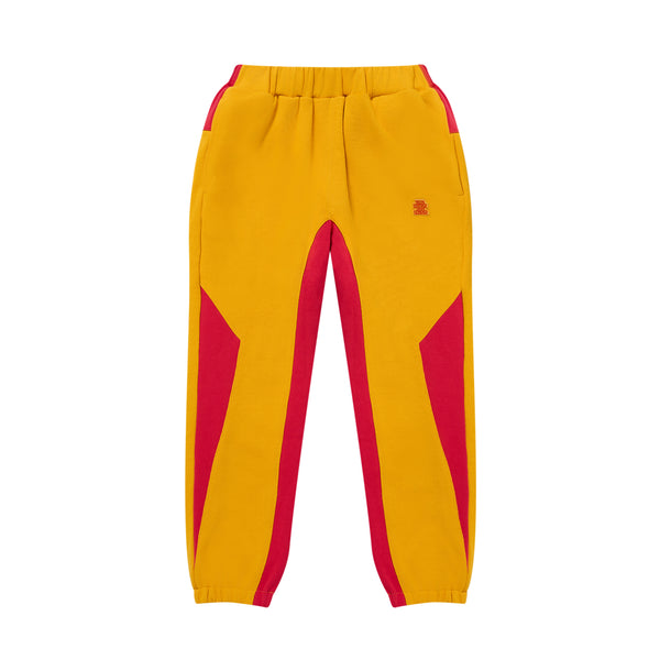 SMALL OG 2 TONE SWEAT PANTS MUSTARD/RED