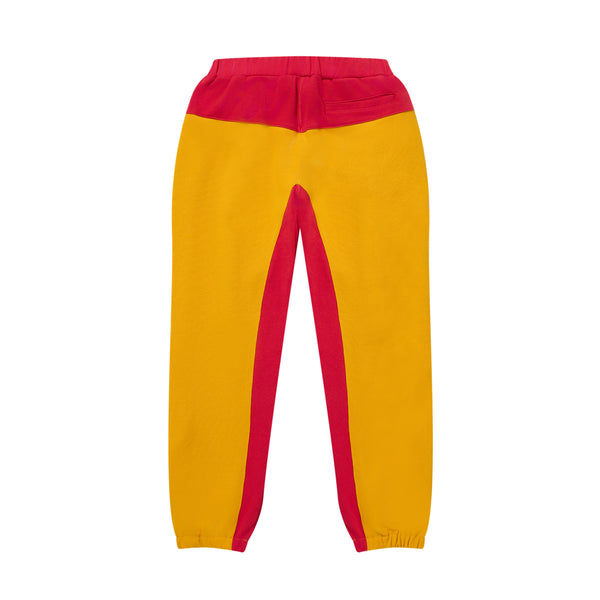 SMALL OG 2 TONE SWEAT PANTS MUSTARD/RED
