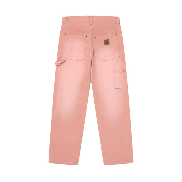 OG LEATHER PATCHED WASHED PAINTER PANTS PINK