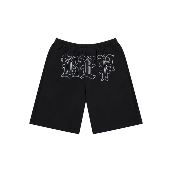 3 LETTER OE SWEAT BAGGY SHORTS BLACK