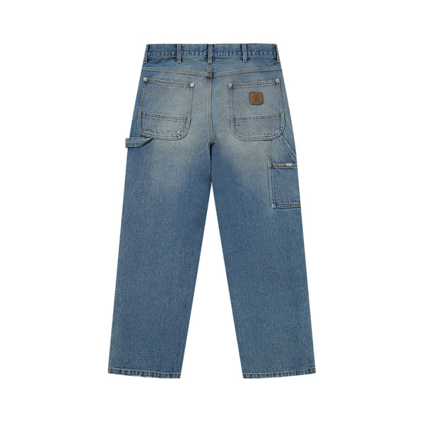 DOUBLE KNEE DAMAGED PAINTER PANTS INDIGO
