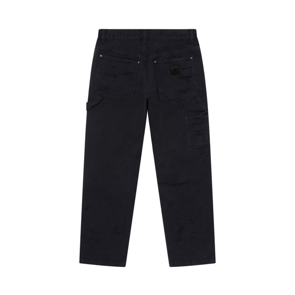 DESTROYED DOUBLE KNEE PAINTER PANTS BLACK