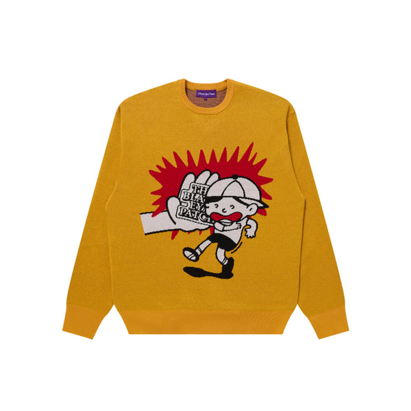 TOBIDASHI OG LABEL KNIT SWEATER YELLOW
