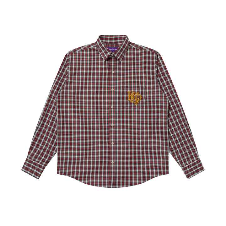 ROYAL EMBLEM EMBROIDERED L/S SHIRT RED