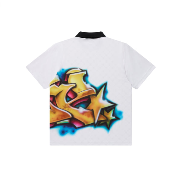 GRAFFITI OVER B EMBLEM S/S GAME SHIRT WHITE