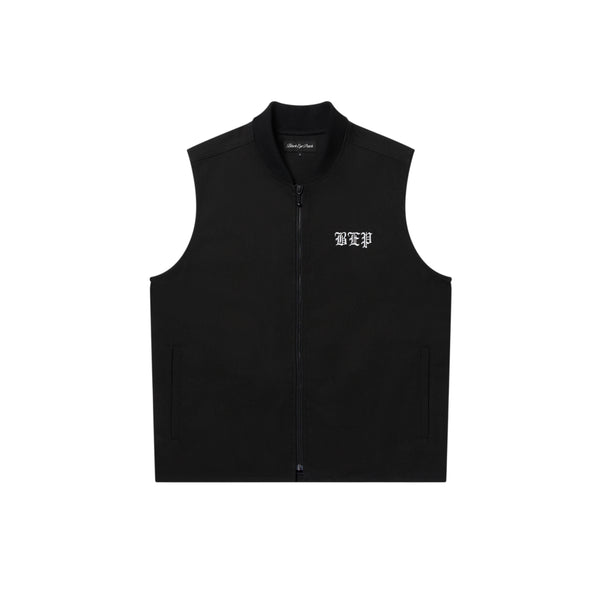 3 LETTER OE WASHED BIKER VEST BLACK