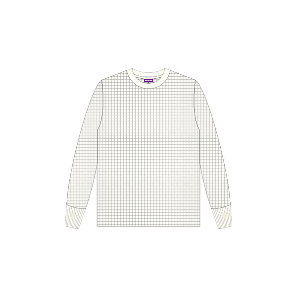 RIB EMBROIDERED THERMAL L/S TEE OFFWHITE