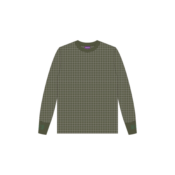 RIB EMBROIDERED THERMAL L/S TEE OLIVE