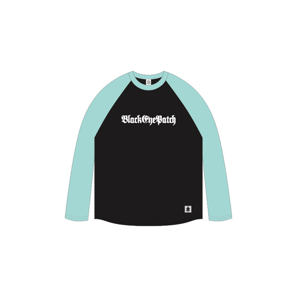 OE RAGLAN L/S TEE BLACK/MINT GREEN
