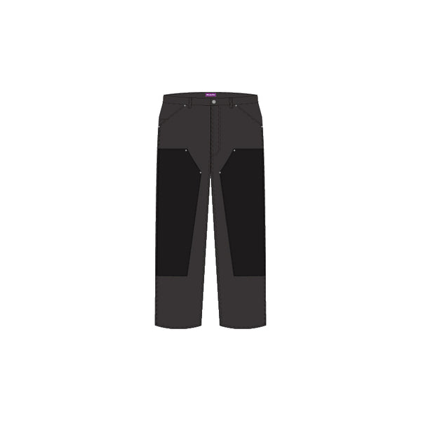 DOUBLE KNEE FAUX LEATHER PANTS