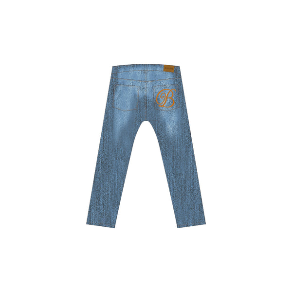 B EMBLEM SLIM FIT JEANS