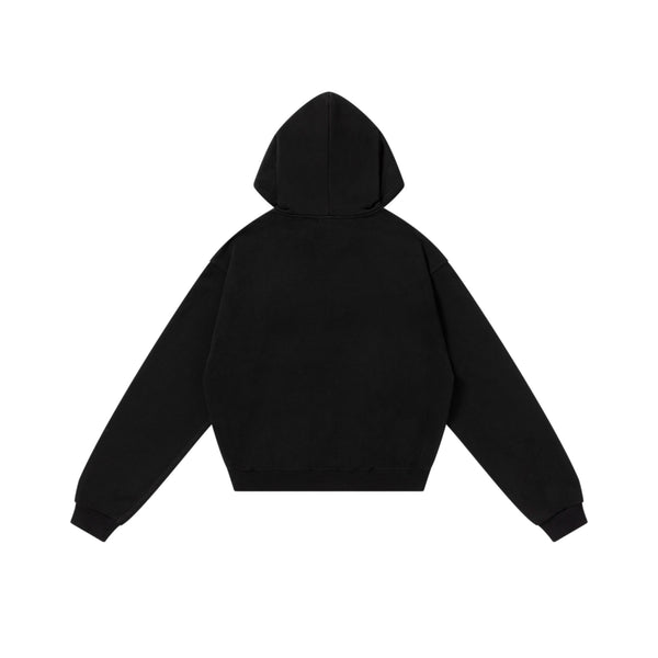 SPANDEX LOGO ZIP HOODIE BLACK