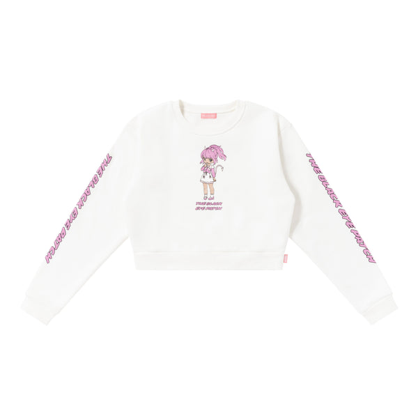 DEVIL GIRL CREW SWEAT WHITE