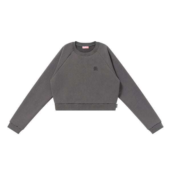 OG LABEL PATCHED RAGLAN CREW SWEAT CHARCOAL