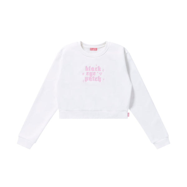 SKETCHED OE DIAMOND CREW SWEAT WHITE