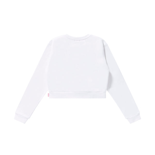 SKETCHED OE DIAMOND CREW SWEAT WHITE