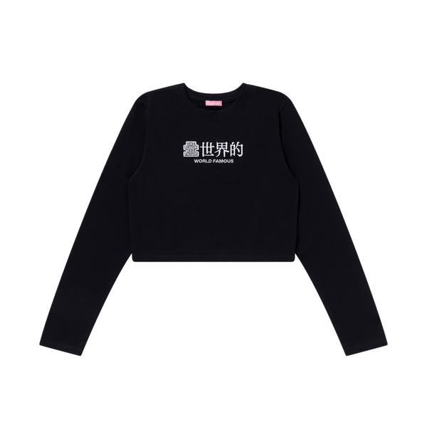 WORLD FAMOUS OG CROPPED L/S TEE BLACK