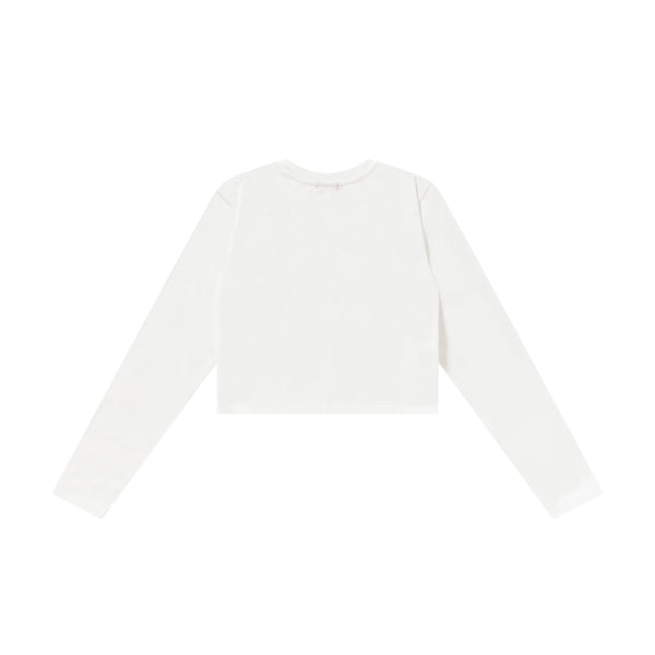 HWC TAPED CROPPED L/S TEE WHITE