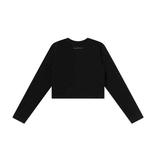 DRAGONS CROPPED L/S TEE BLACK