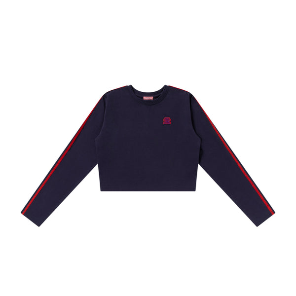 SMALL OG LABEL CROPPED L/S TEE NAVY