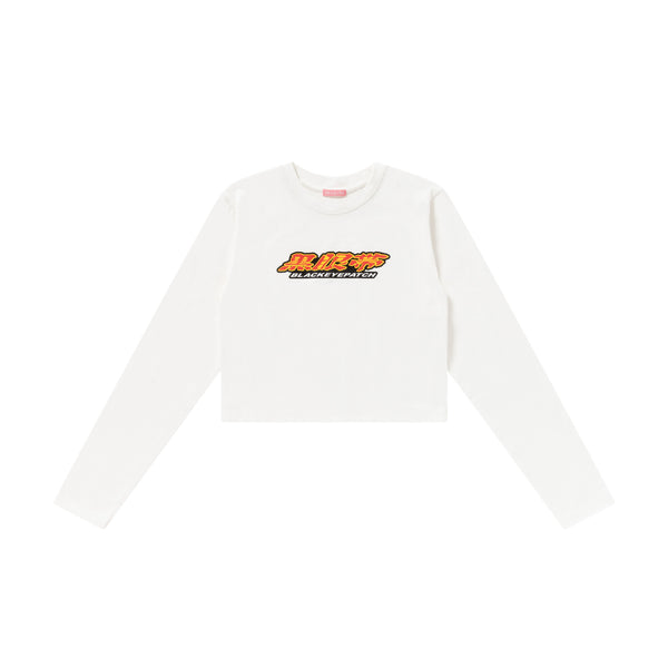 KUROGANTAI CROPPED L/S TEE WHITE