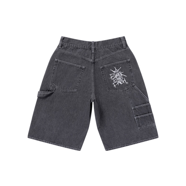 CROWN TAG BAGGY DENIM SHORTS