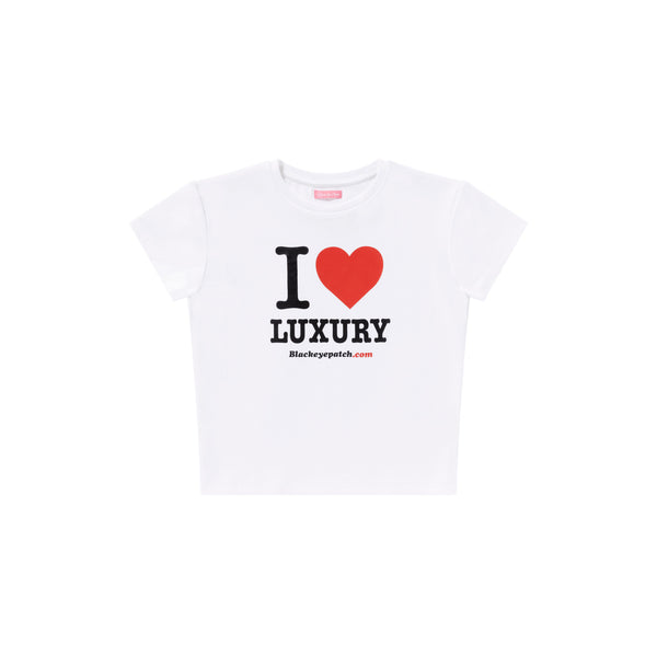 I LOVE LUXURY BABY TEE WHITE