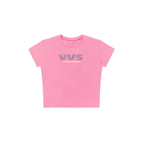 VVS RHINESTONE BABY TEE PINK