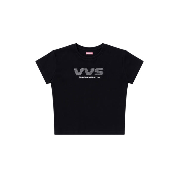 VVS RHINESTONE BABY TEE BLACK