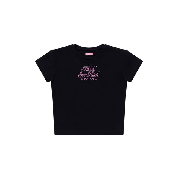 DECOR SCRIPT BABY TEE BLACK