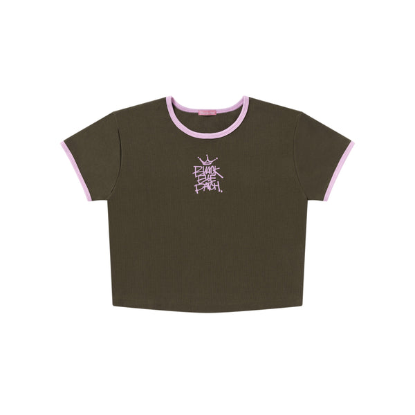 CROWN TAG RINGER TEE KHAKI