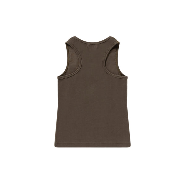 SLOPPY SCRIPT RIBBED TANK KHAKI