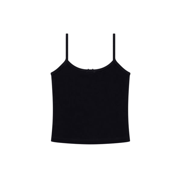 DOLLY SCRIPT RIBBONED CAMISOLE BLACK