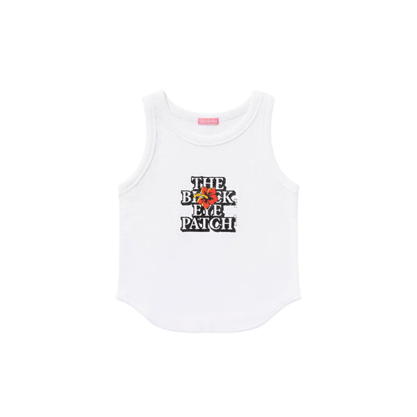 HIBISCUS OG LABEL CROPPED TANK WHITE