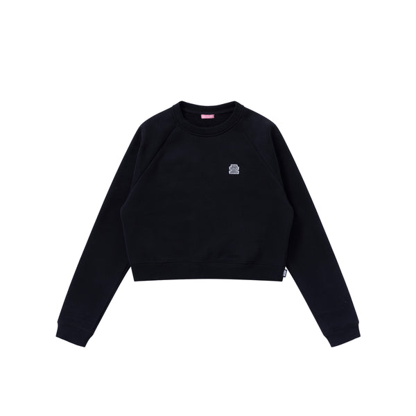 SMALL OG LABEL RAGLAN CREW SWEAT BLACK