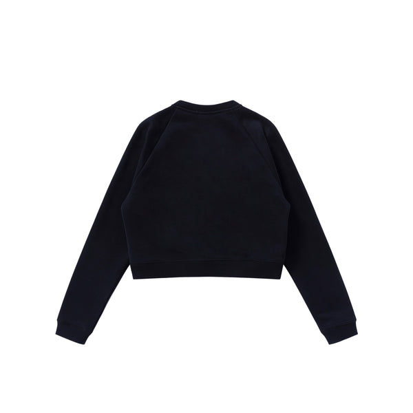 SMALL OG LABEL RAGLAN CREW SWEAT BLACK