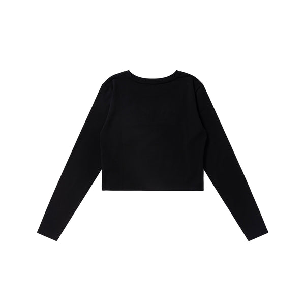 HWC FLAME LOGO CROPPED L/S TEE BLACK