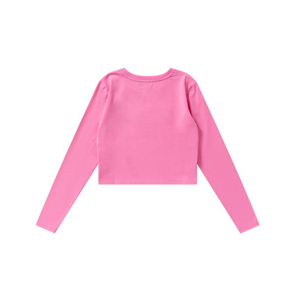 HWC FLAME LOGO CROPPED L/S TEE PINK