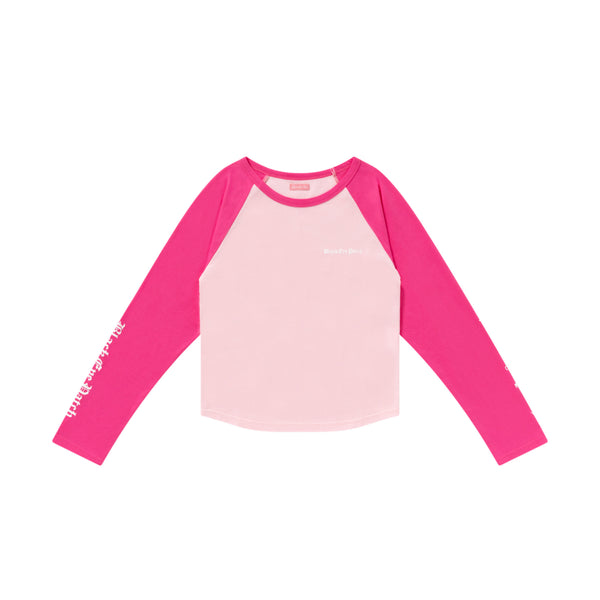 OE LOGO RAGLAN L/S TEE PINK