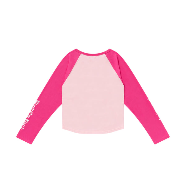 OE LOGO RAGLAN L/S TEE PINK