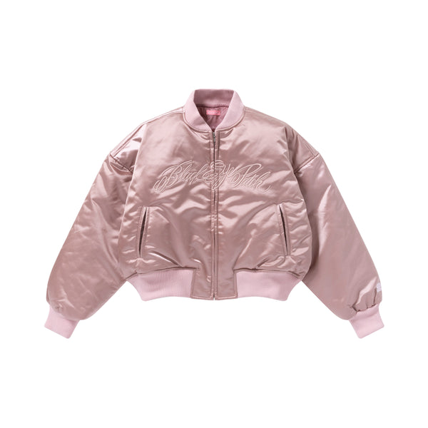 LOW SCRIPT STADIUM JACKET PINK