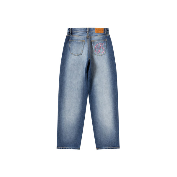 B EMBLEM STANDARD FIT JEANS