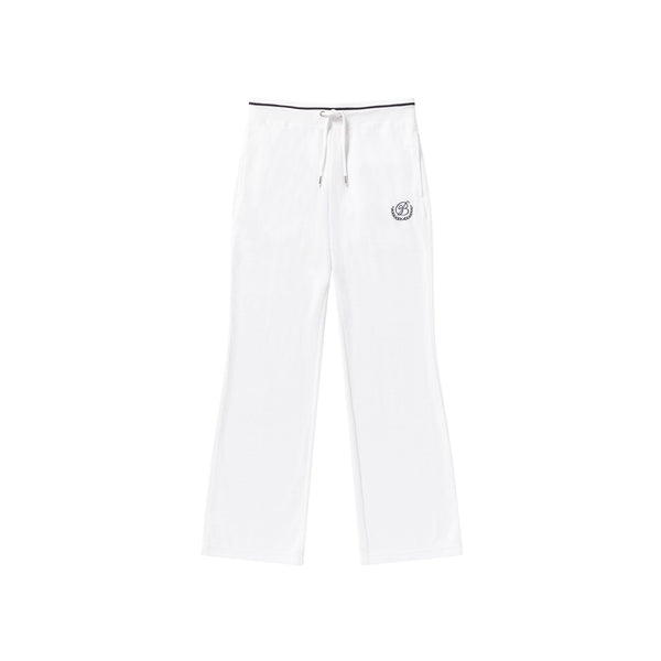 B EMBLEM PILE PANTS WHITE